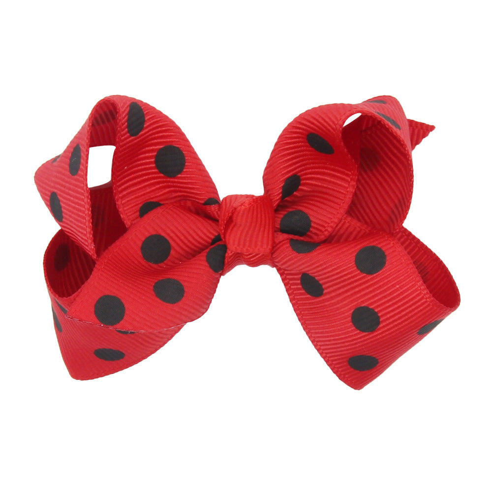 Girls' Polka Dot Print Bow Hair Clip