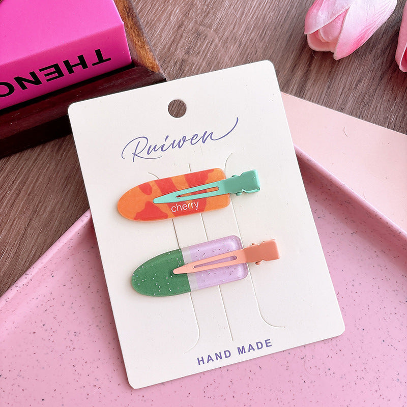 Sweet Acrylic Girl Seamless Barrettes Cartoon