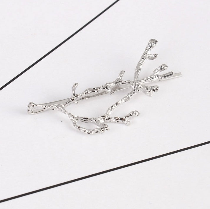 Popular Best Korea hair accessories fairy antlers branch metal edge clip side clip hairpin