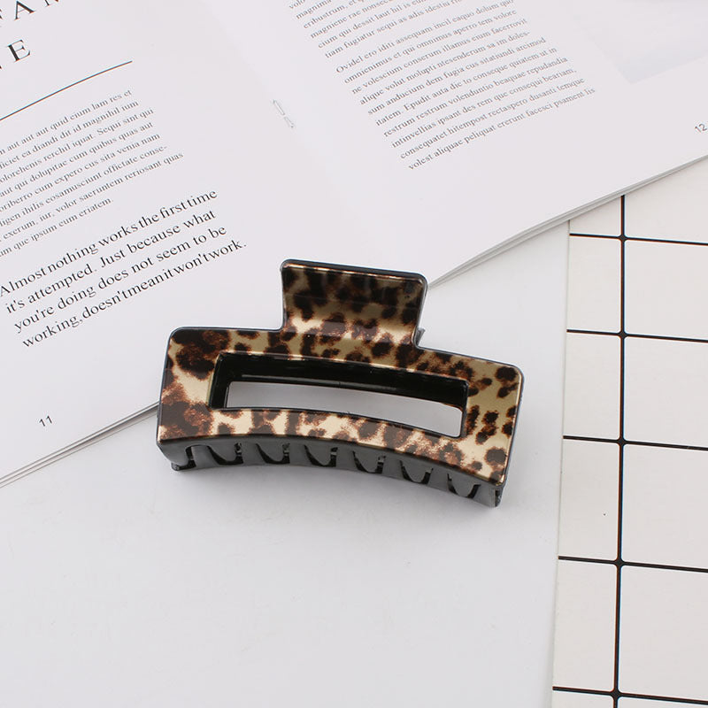 Women's Fashion Vintage Leopard Print Square Hair Clip
