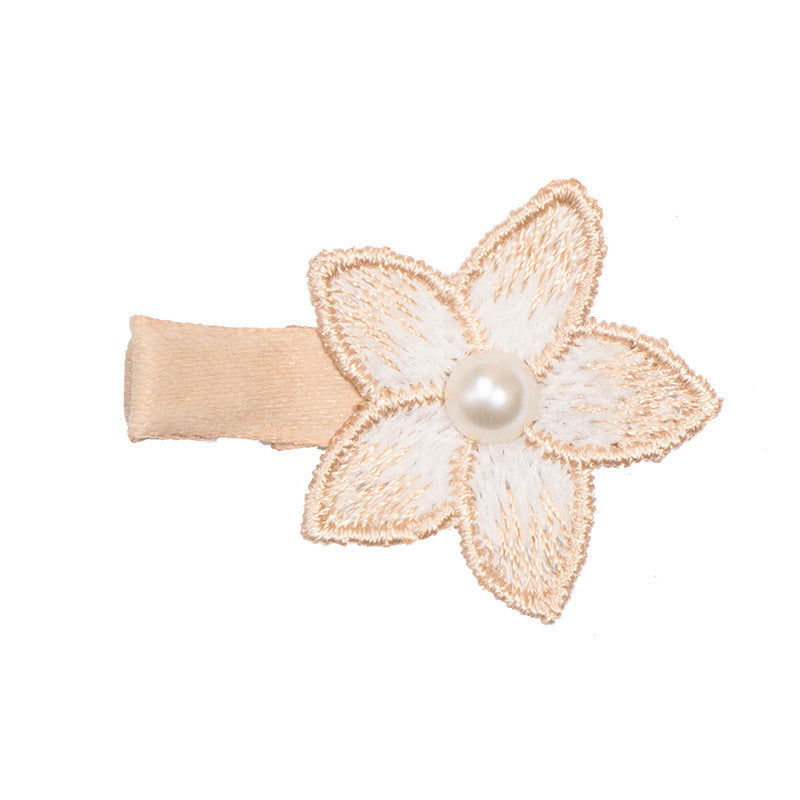 Japanese And Korean Girls Flower Bow Tie Children Korean Style Lace Pearl Barrettes Suit