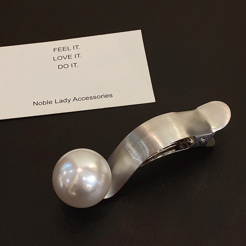 Metal Pearl Barrettes Back Head Shark Clip Hairware