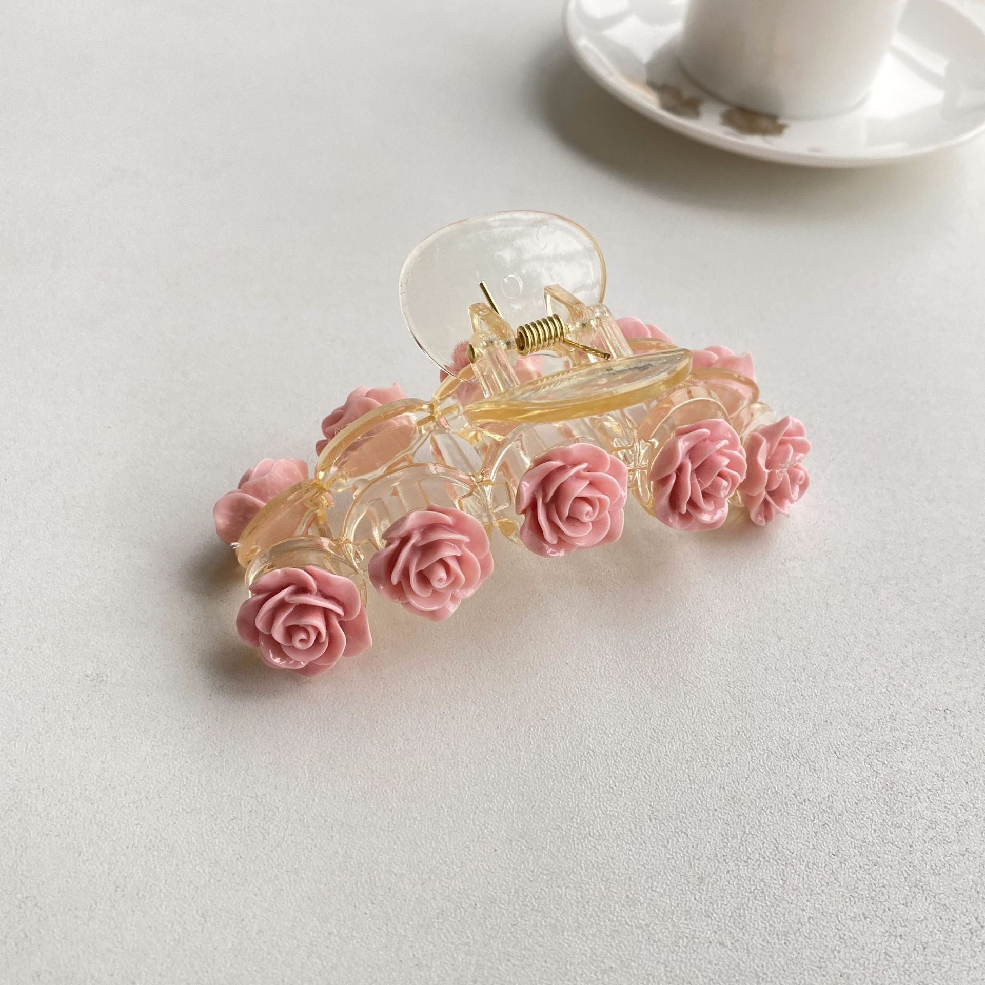 Summer Camellia Barrettes Flower Back Head Head Clip