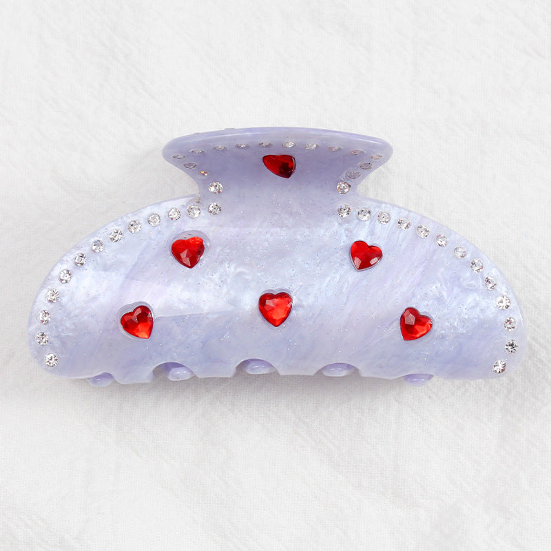 Spring And Summer Heart Trendy Acrylic Barrettes