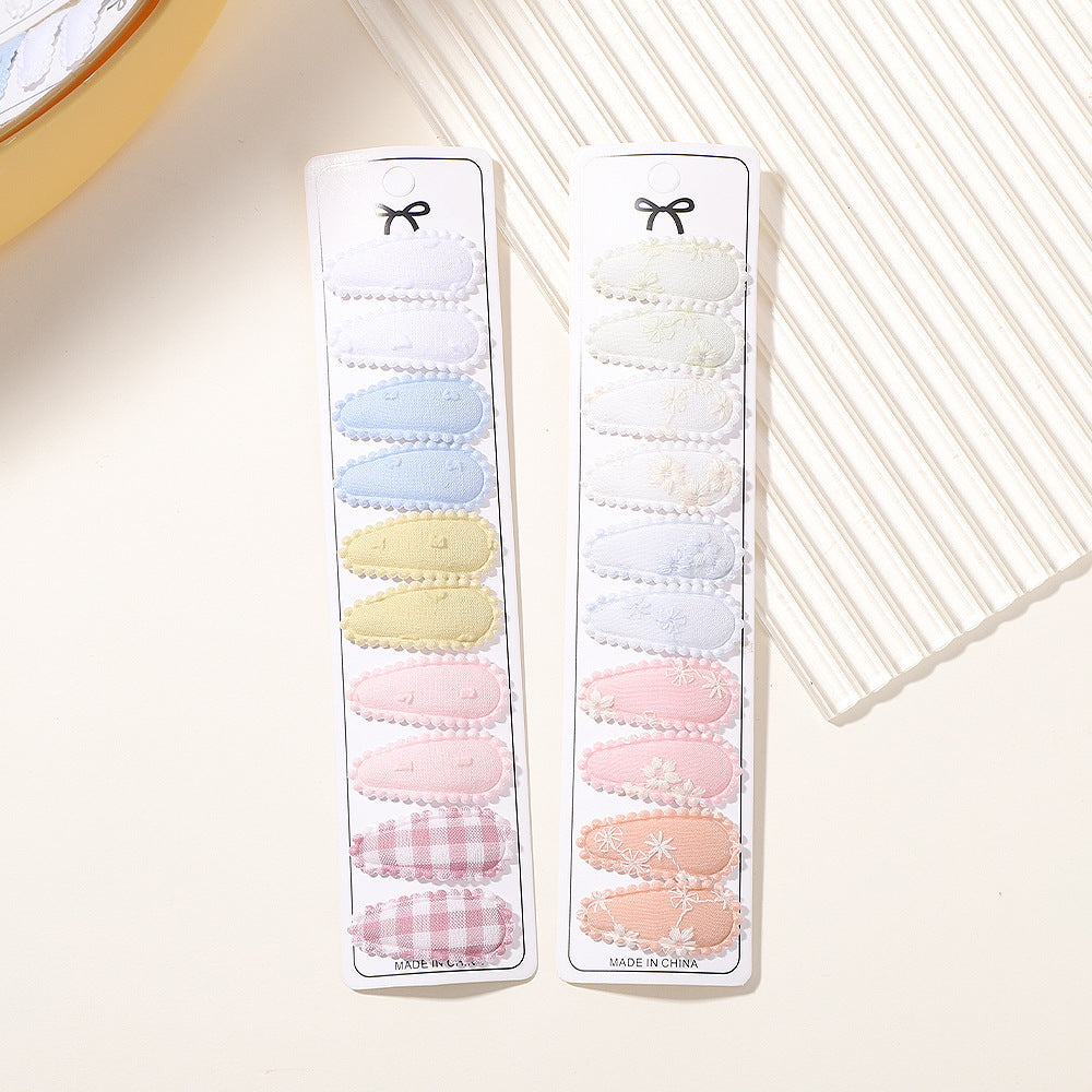 Children's Small Size BB Clip Fabric Embroidery Hair Clip