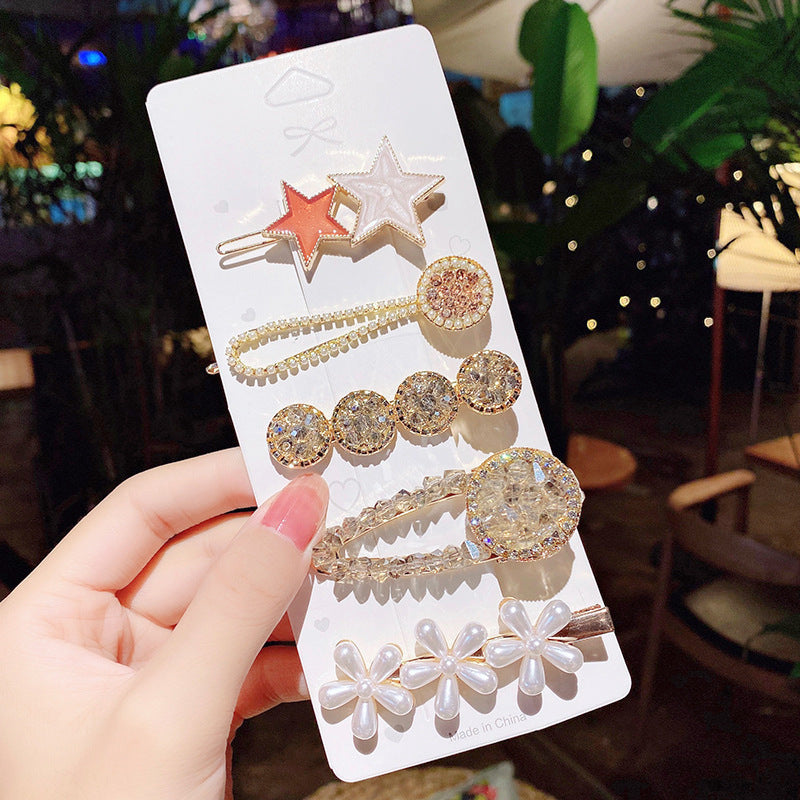 Pearl Hairpin Hair Accessories Mermaid Princess Hairpin Bangs Clip Side Clip Heavy Industry