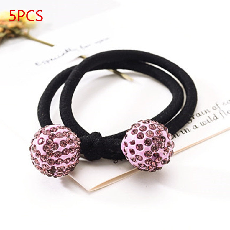 Rhinestone Ball Hair Ring Hair Accessories  Sweet Hair Elastic Band