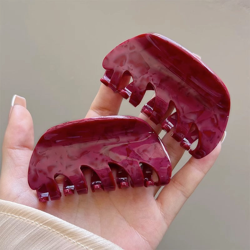 White Dragon Fruit Colored Hair Clip With A Spoon On The Back Of The Head
