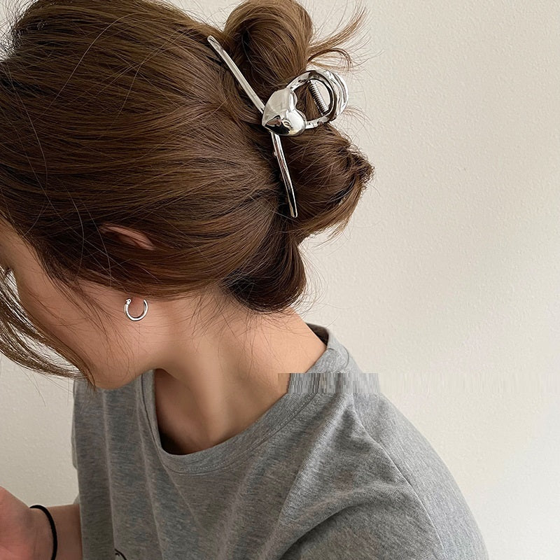 Smooth Love Large Silver Clip Hair Accessories