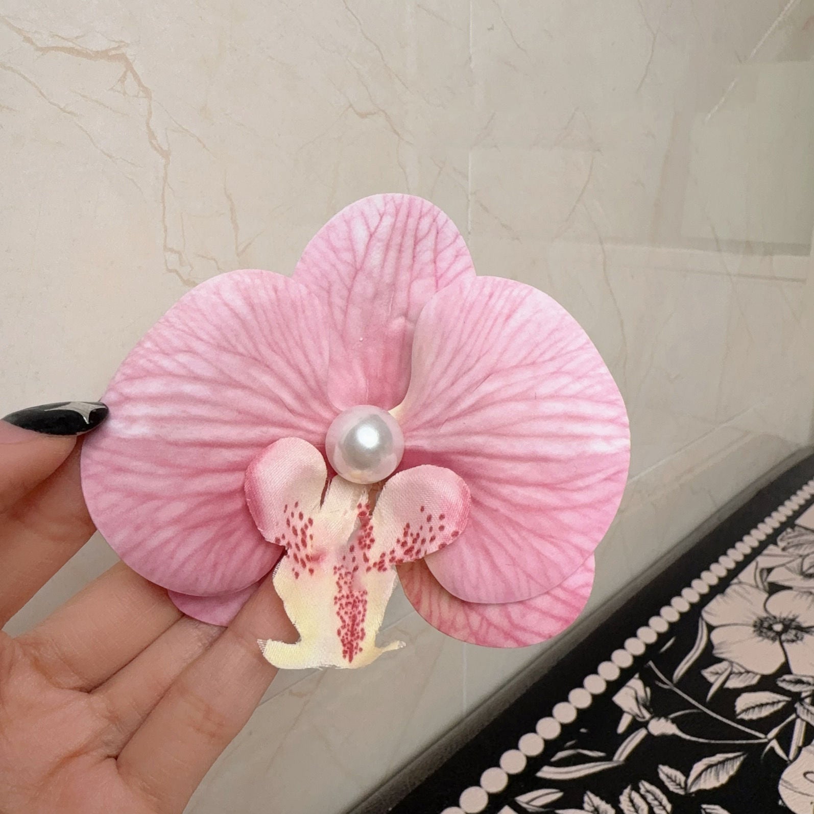 Korean Sweet Romantic Purple Phalaenopsis Flower Hairpin For Women Girls Trendy Hair Clip Claw 2024 New Barrettes Charm Headwear