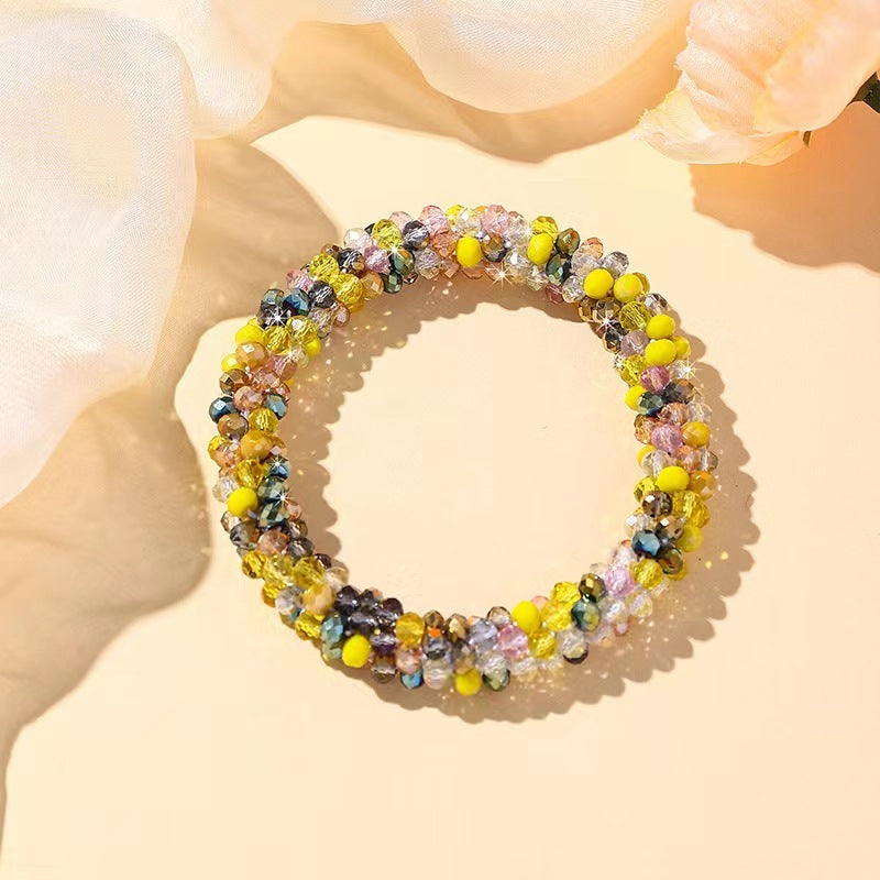 Crystal Color Elastic Rubber Band Hair Ring Ponytail Simple