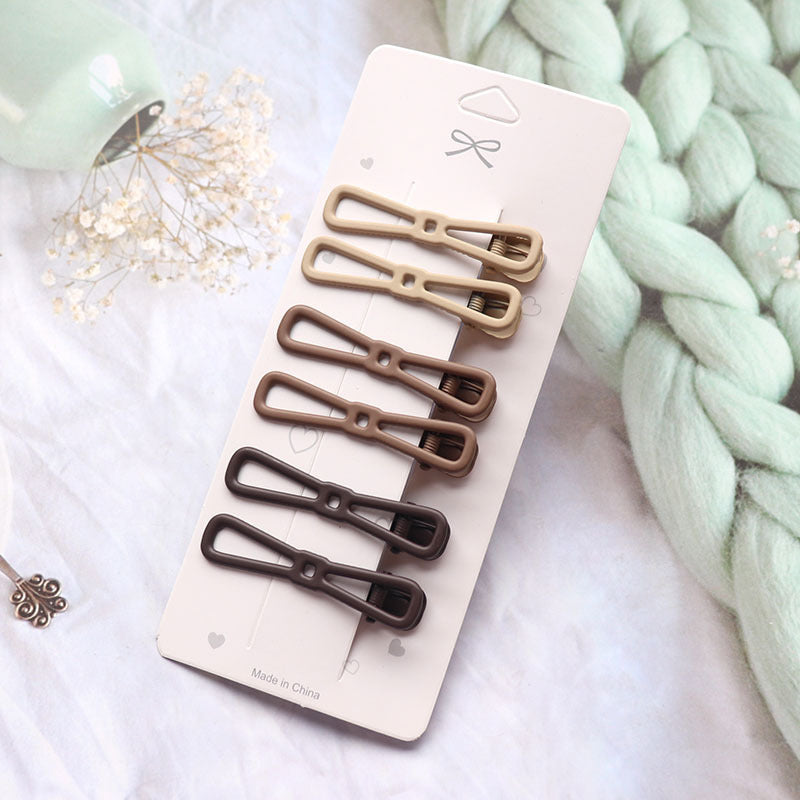 Coffee Color Series Barrettes Girl Side Clip Duckbill Clip Internet Celebrity