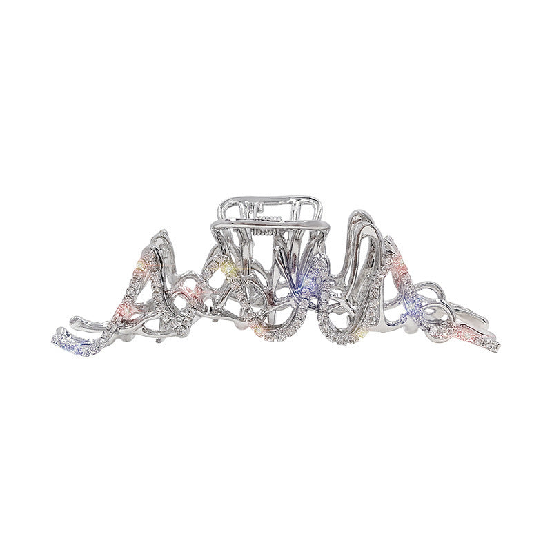 Lightning Metal Liquid Back Head Grip Barrettes Female Headdress