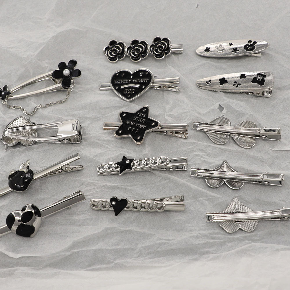 Oil Dripping Love Star Barrettes Bangs Side