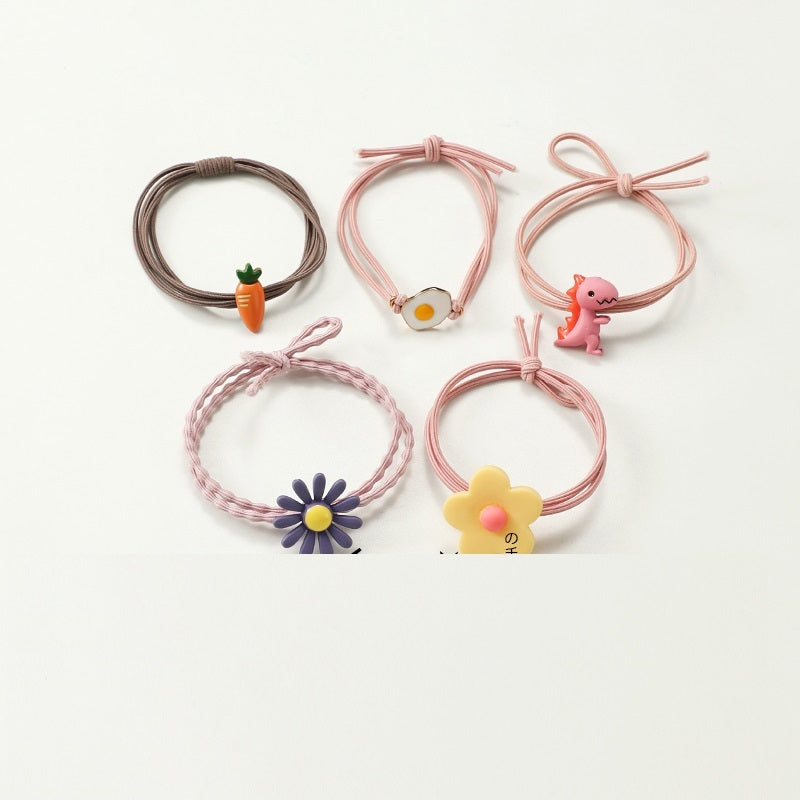 Cute Soft Rubber Cartoon Hair Band Little Girl Hair Elastic Band Hair RopeHair Ring