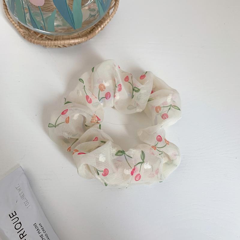 Korean Fruit Pig Large Intestine Hair Ring Organza Cute Japanese Rubber Band Female Tie