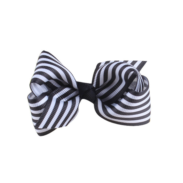 Girls Striped Headdress Bow Hair Clip