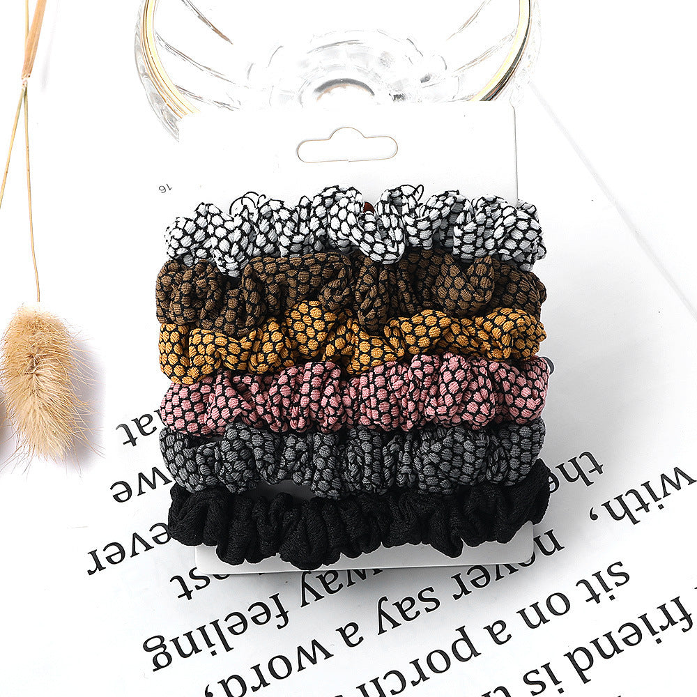 Simple Fabric Large Intestine Hair Ring Candy Color Hair Rope Large Intestine Ring Set