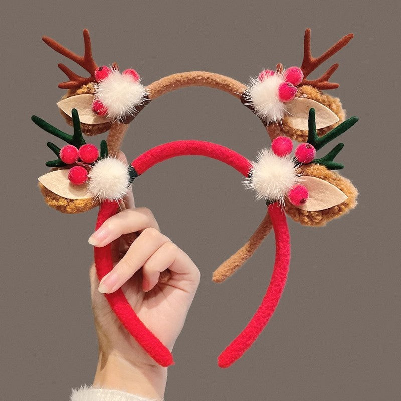 Christmas Mori Style Small Antlers Headband Hair Clip Headdress Dress Up Ornament