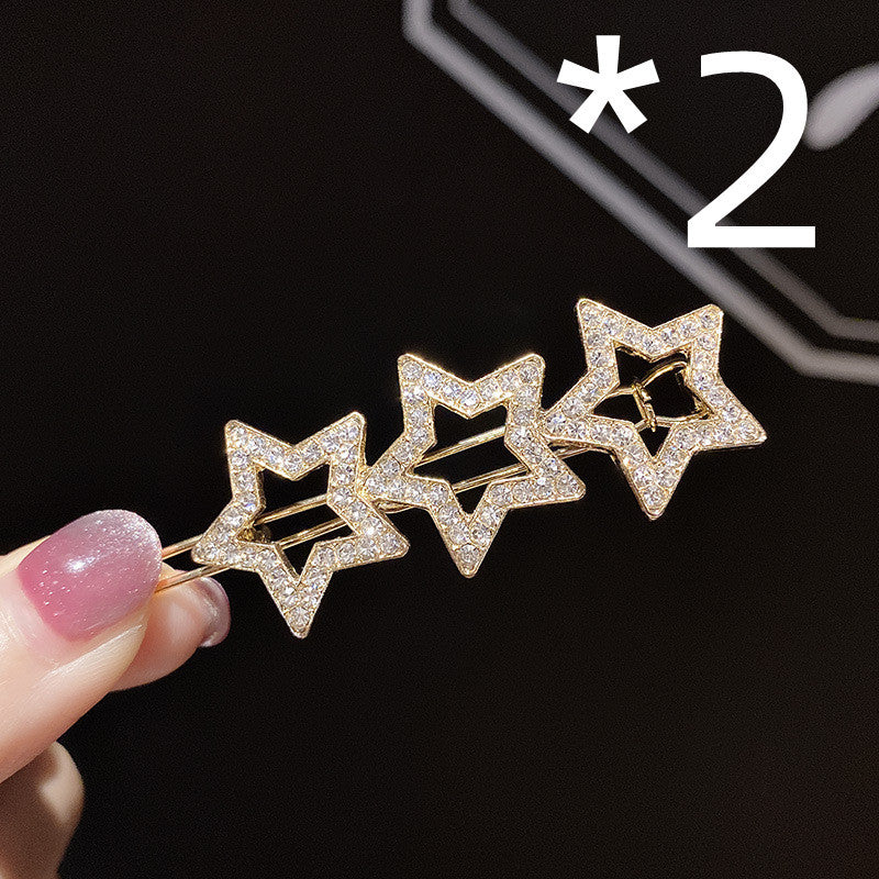 Five-pointed star rhinestone hair clip Liu Haibin clip