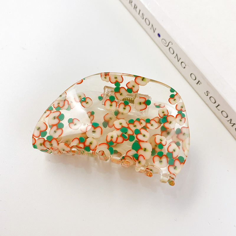 Women's Acrylic Fruit Pattern Geometric Shape Hair Clip