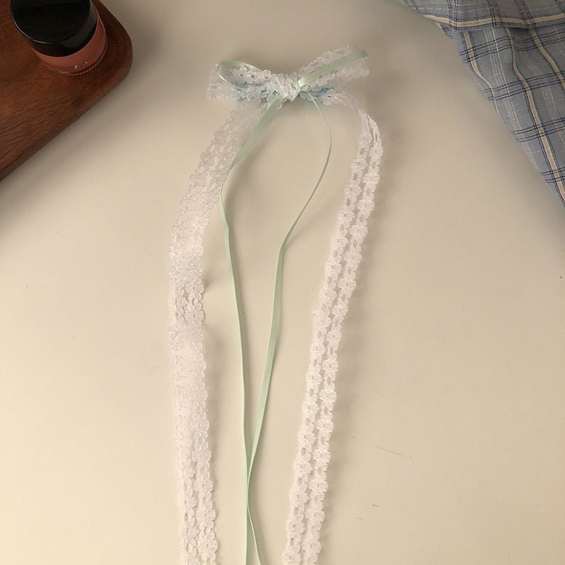 Sweetheart Pure Desire Lace Bow Barrettes Pairs Ponytail