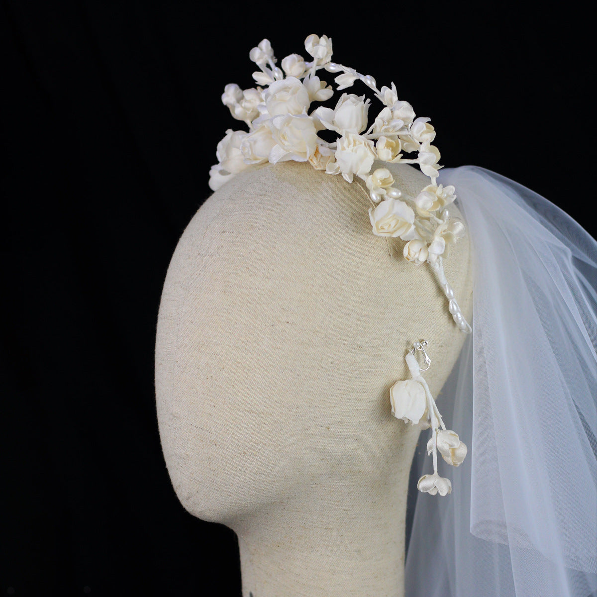 Women's Fashion Flower Hair Band Ear Clip Set