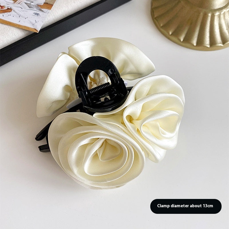 Rose Flower Hair Clip High-grade Satin Temperament