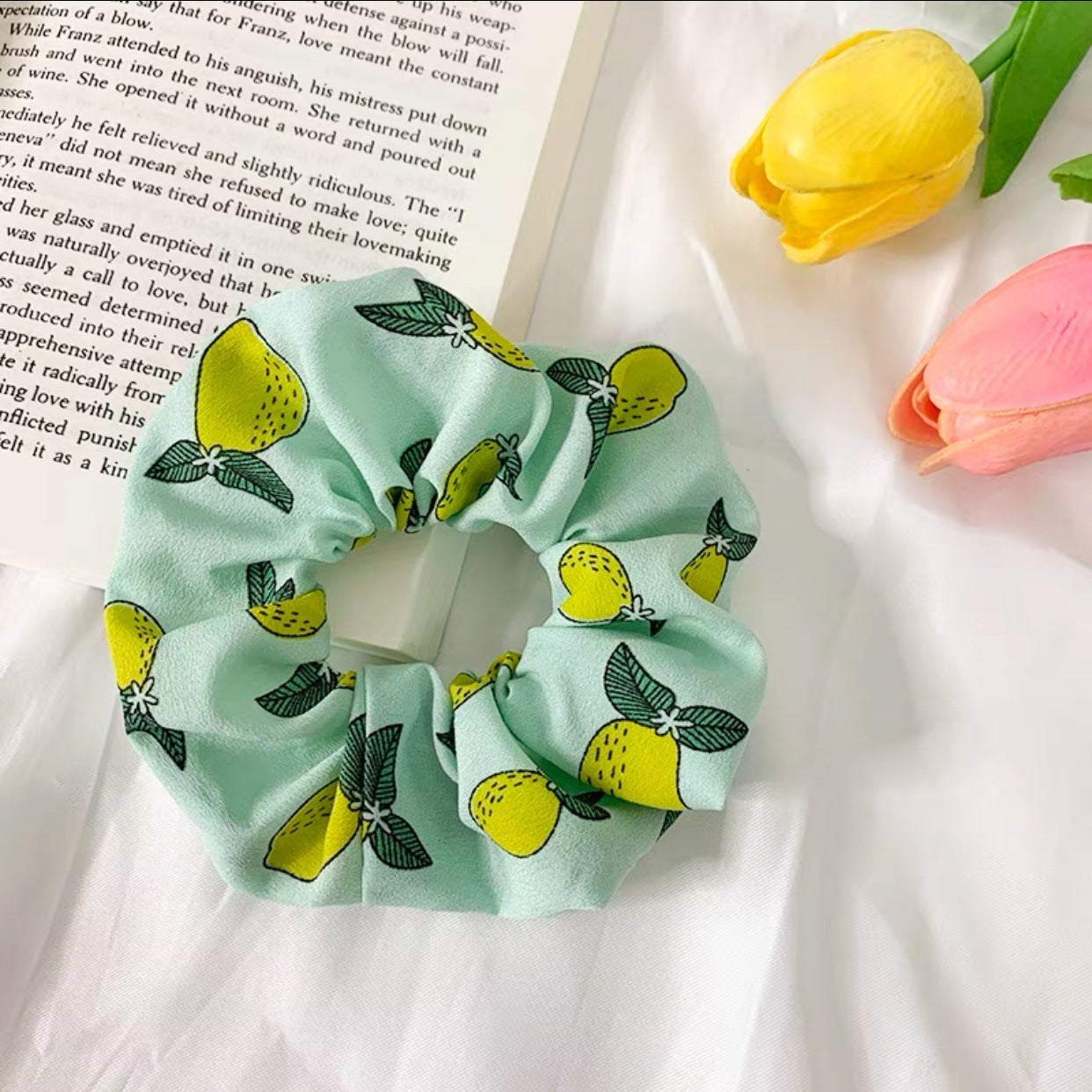 Korean Fruit Pig Large Intestine Hair Ring Organza Cute Japanese Rubber Band Female Tie