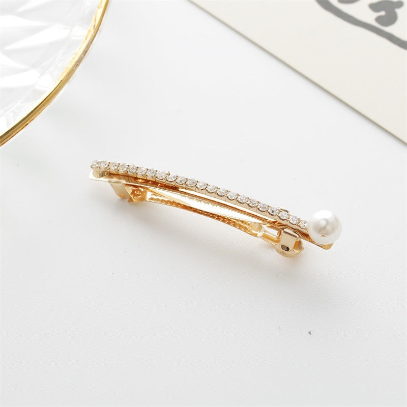 Temperament Diamond Hairpin Single Row Diamond Edge Clip
