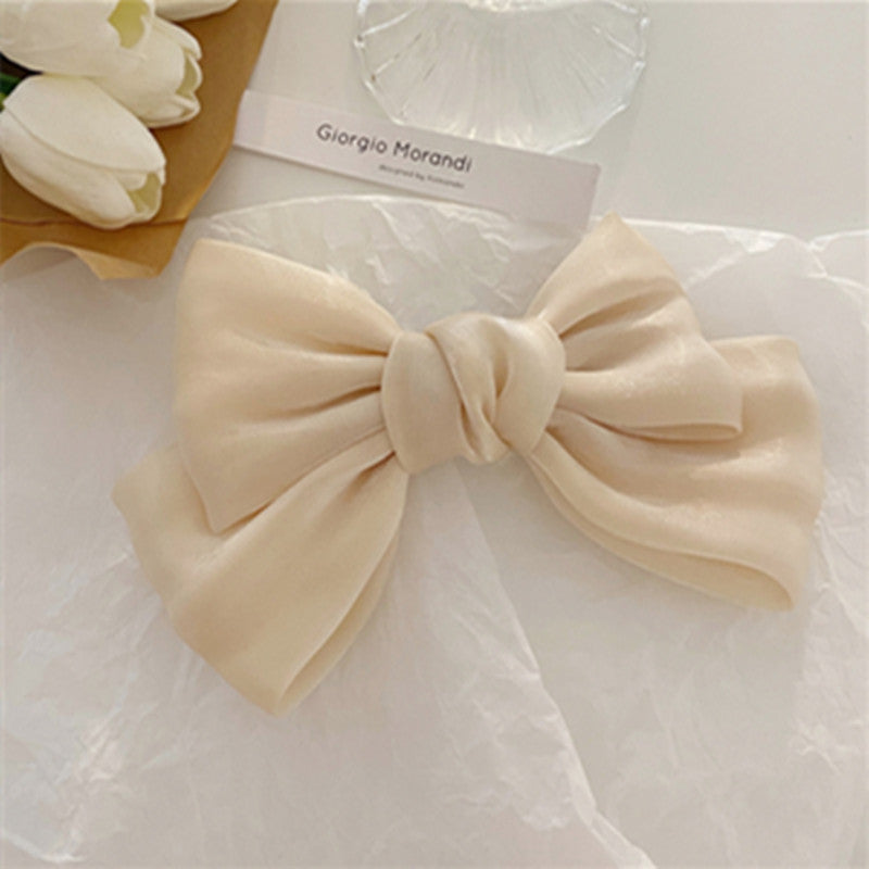Mermaid French Pearlescent Satin Bow Barrettes