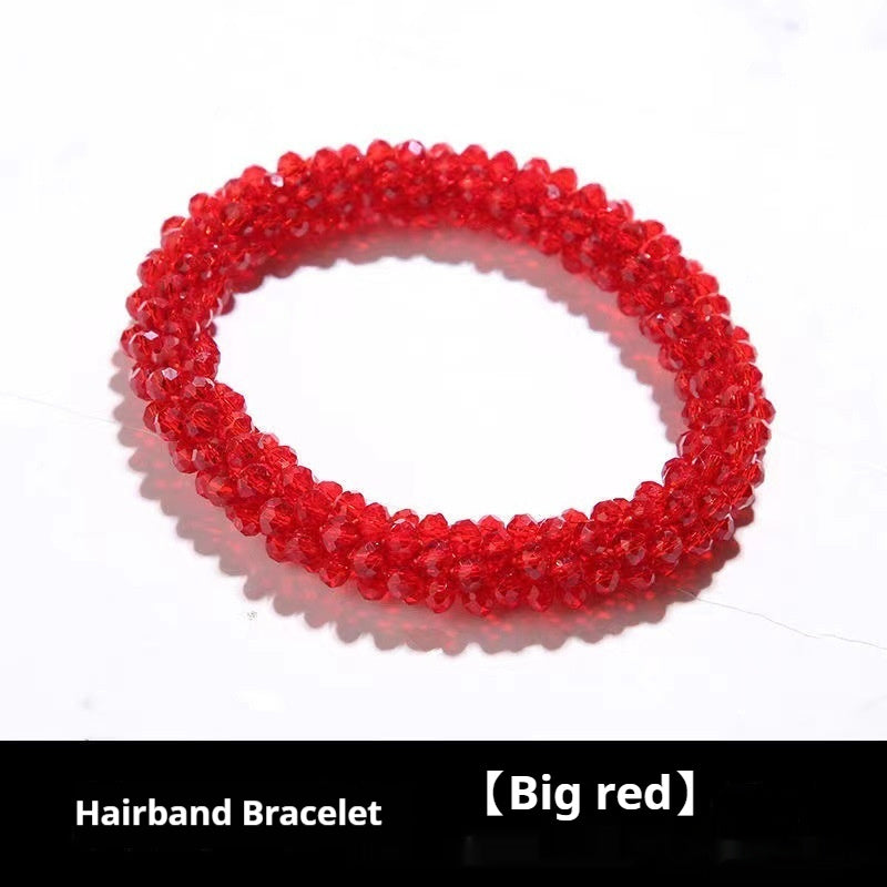 Crystal Color Elastic Rubber Band Hair Ring Ponytail Simple