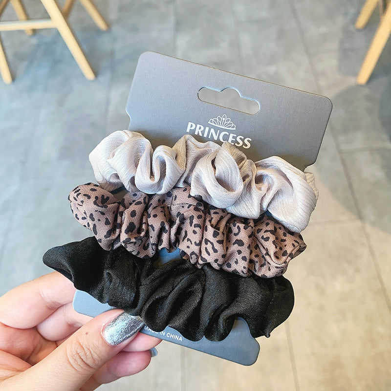 French Ins Simple Elegant Silk Satin Large Intestine Ring Balls Hair Rope Headwear Hair Ring