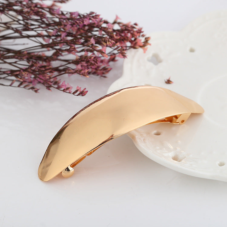 Fashion Women's Large Glossy Metal Barrettes Simple Fashion