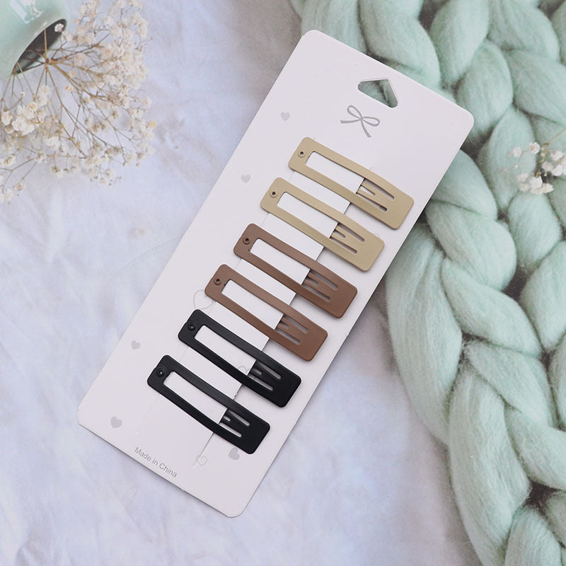 Coffee Color Series Barrettes Girl Side Clip Duckbill Clip Internet Celebrity