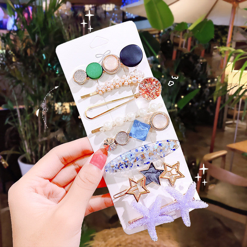 Pearl Hairpin Hair Accessories Mermaid Princess Hairpin Bangs Clip Side Clip Heavy Industry