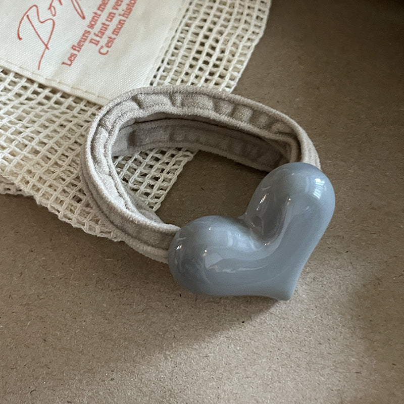 Heart Acrylic Hair Rope High Elastic Durable Hair Ring