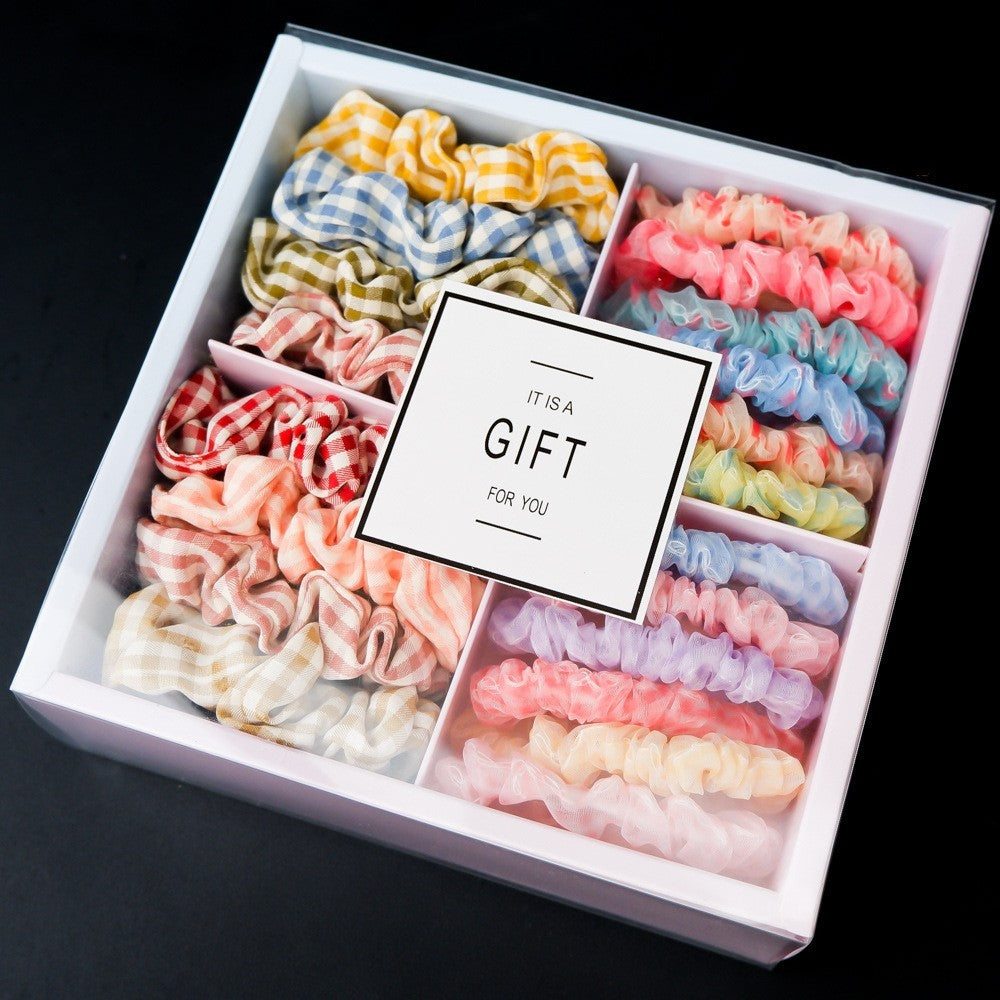 Girl's Popular Large Intestine Hair Ring Gift Box