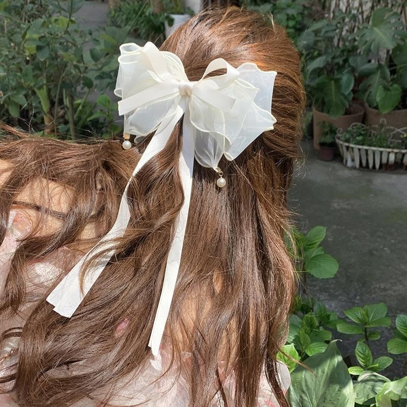 Female Sweet Desire Mesh Bow Hair Clip