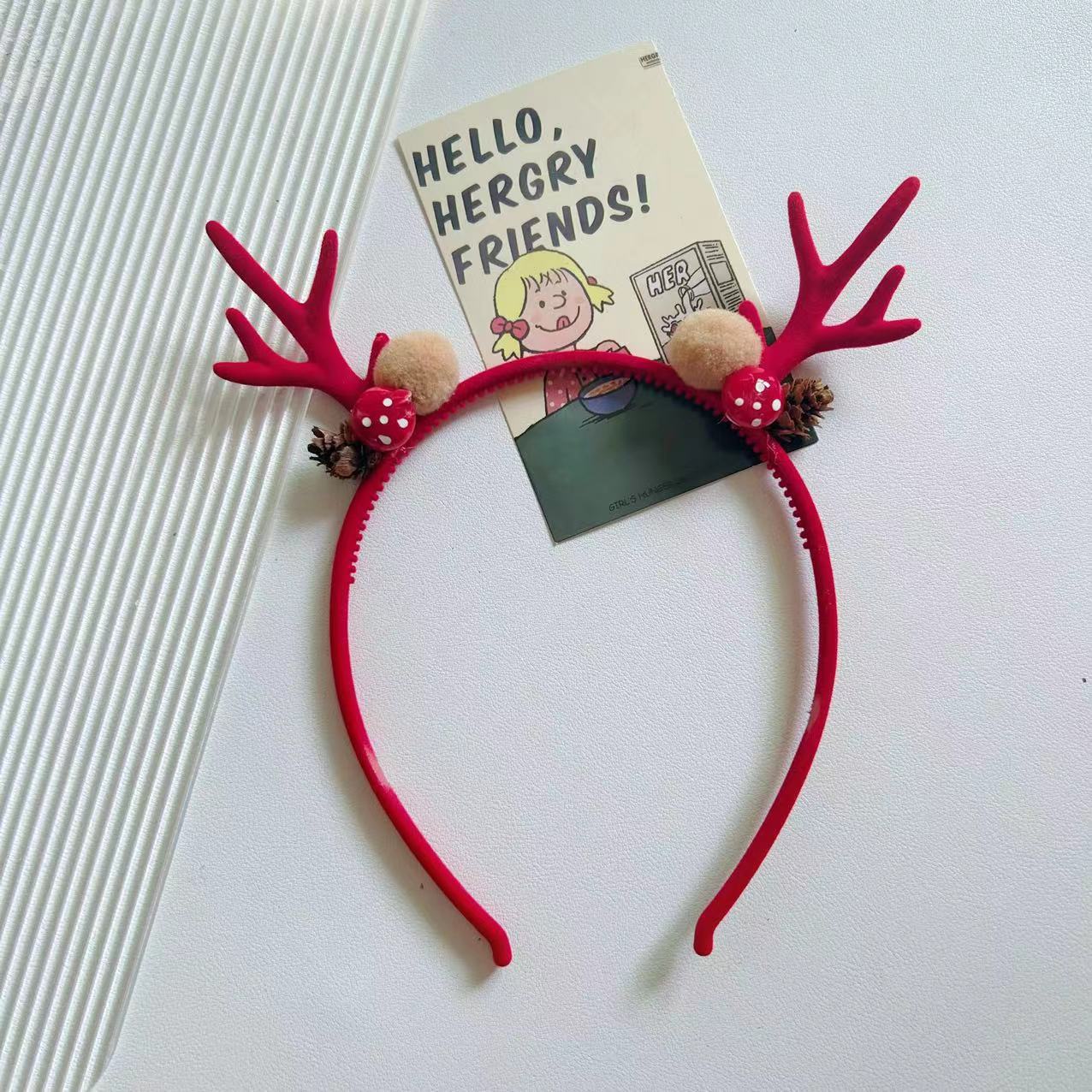 Bowknot Hairpin Cute Headwear Cartoon Cloth Bell Elk Snowflake Christmas Tree Barrettes Suit