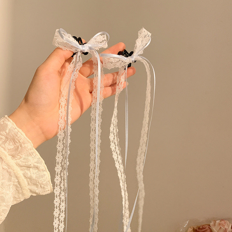 Lace Ribbon Hair Tie Bow Barrettes