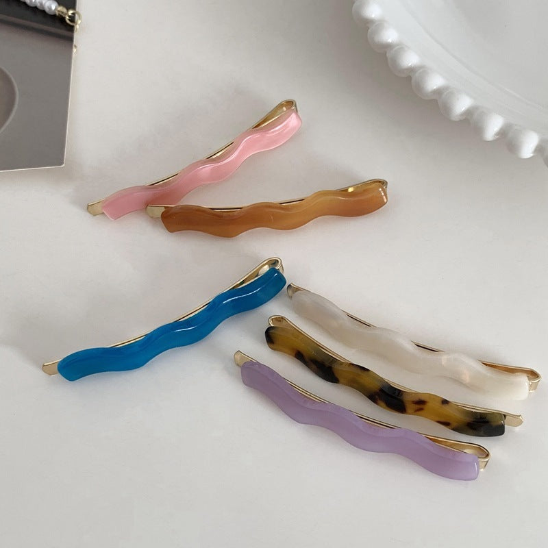 French Simple Vintage Resin Wave Hair Clip Acrylic
