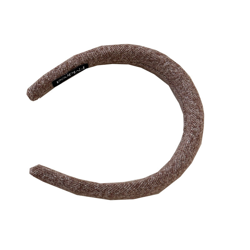 High Sense Oat Gray Texture Woolen Large Intestine Hair Ring