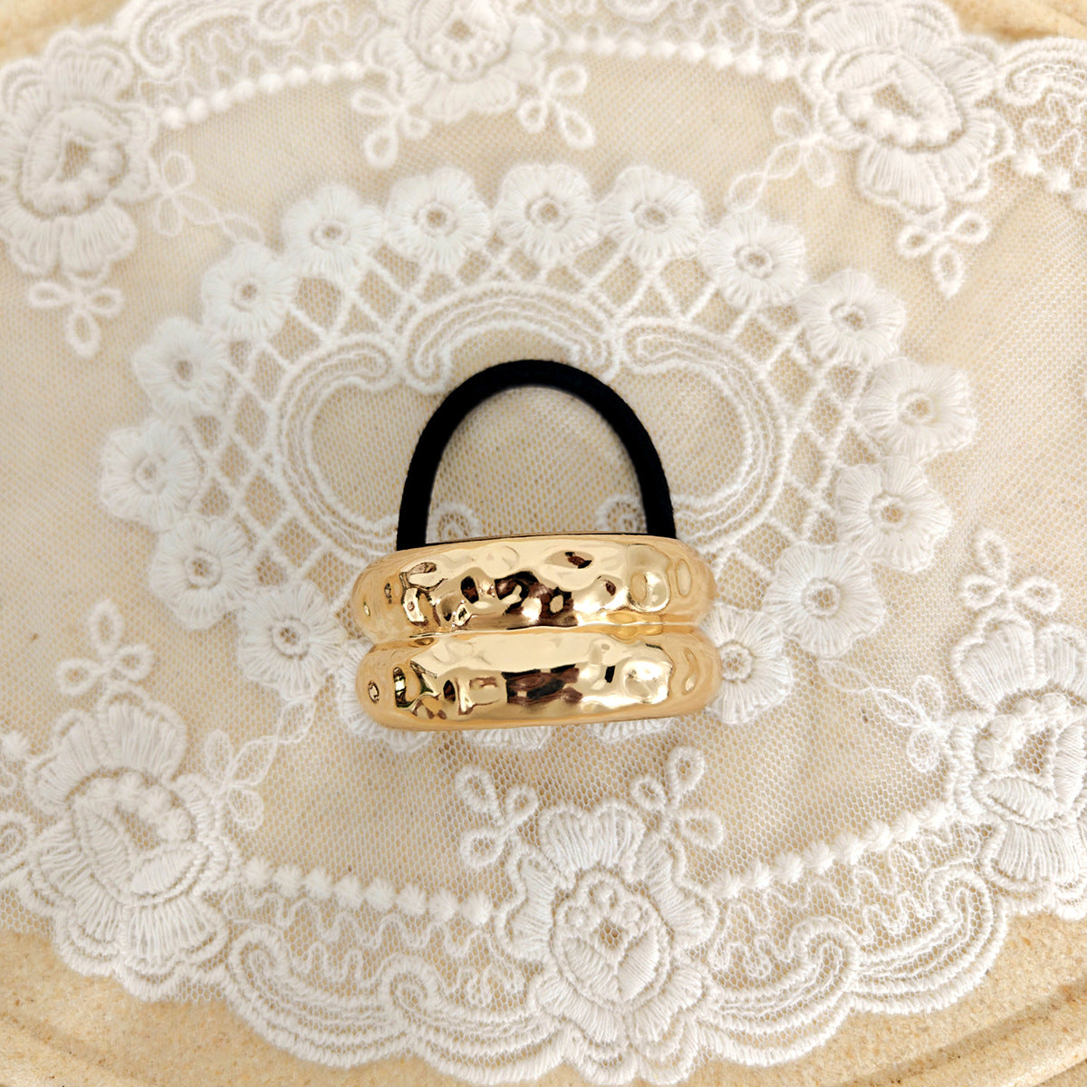 Geometric Metal Concave-convex Elastic Temperament Hair Ring Hair Rope