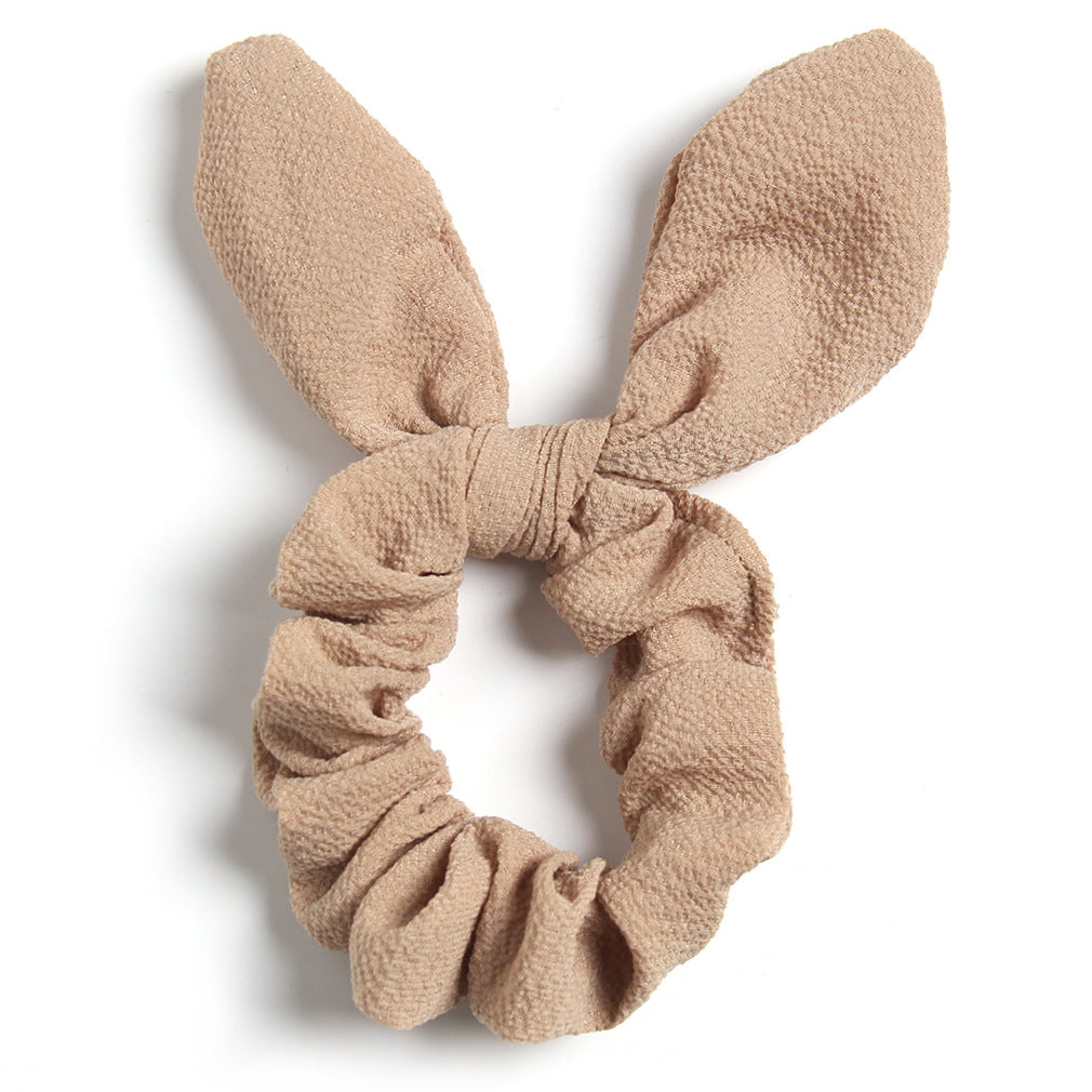 Solid Color Fabric Craft Rabbit Ears Hair Ring Cute