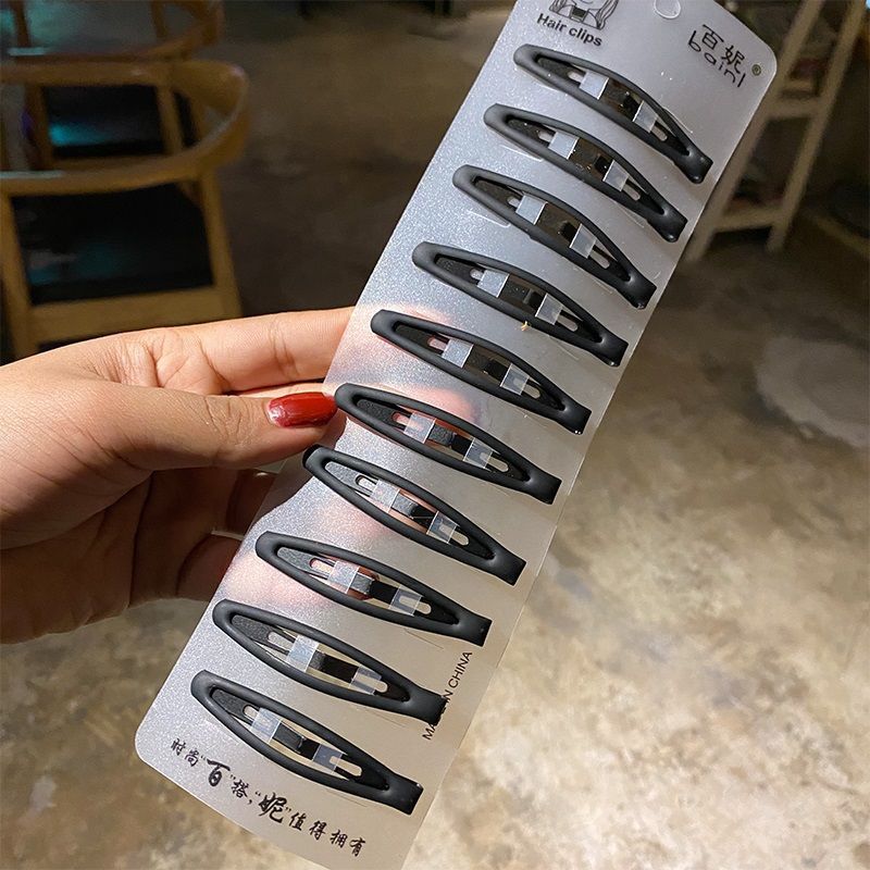 Simple Women's Black Matte Hair Clip BB Clips