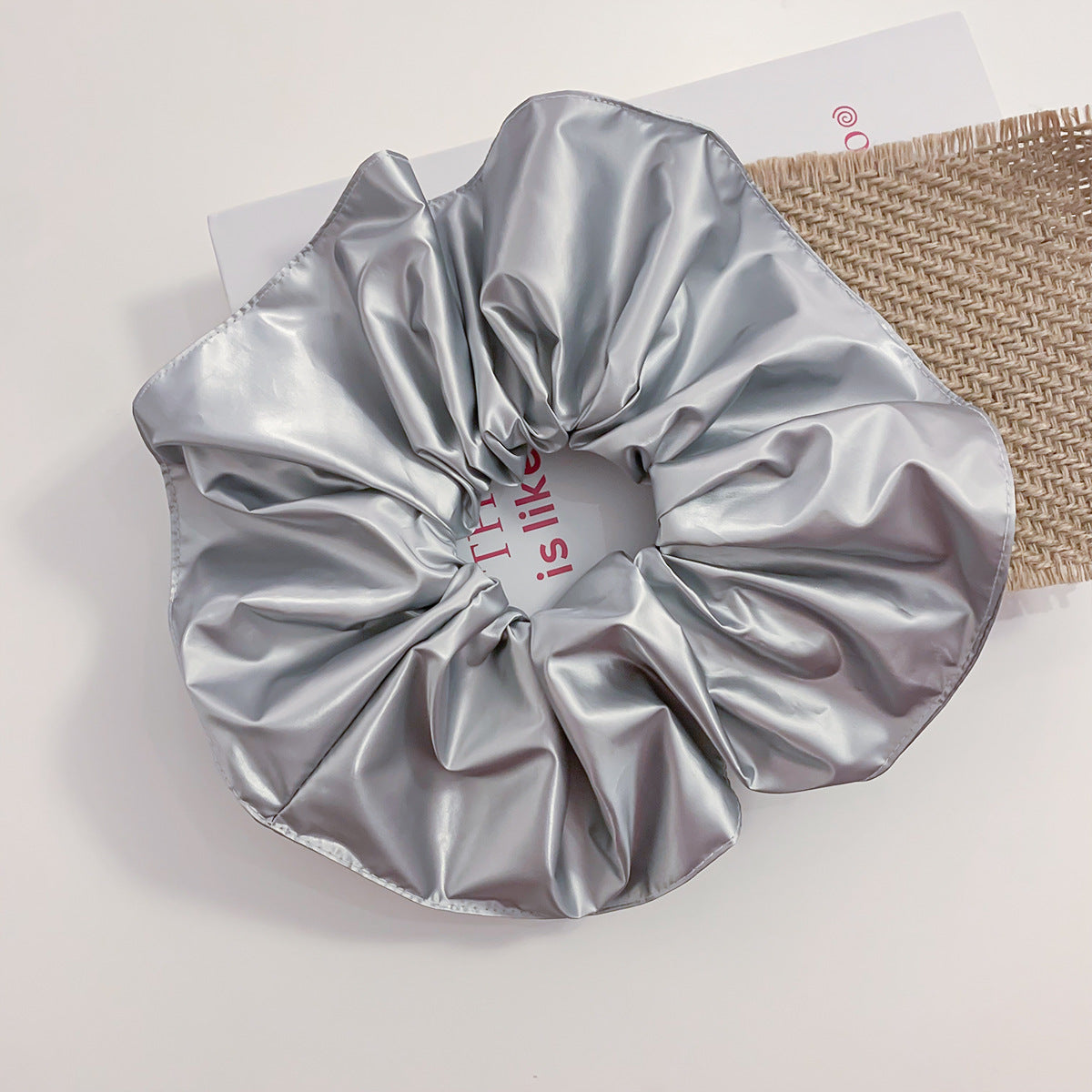 Women's Fashionable All-match Leather Pleated Large Intestine Hair Ring