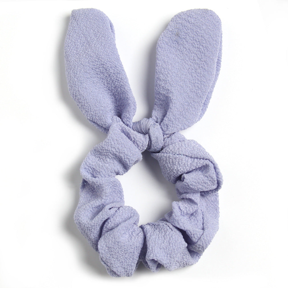 Solid Color Fabric Craft Rabbit Ears Hair Ring Cute