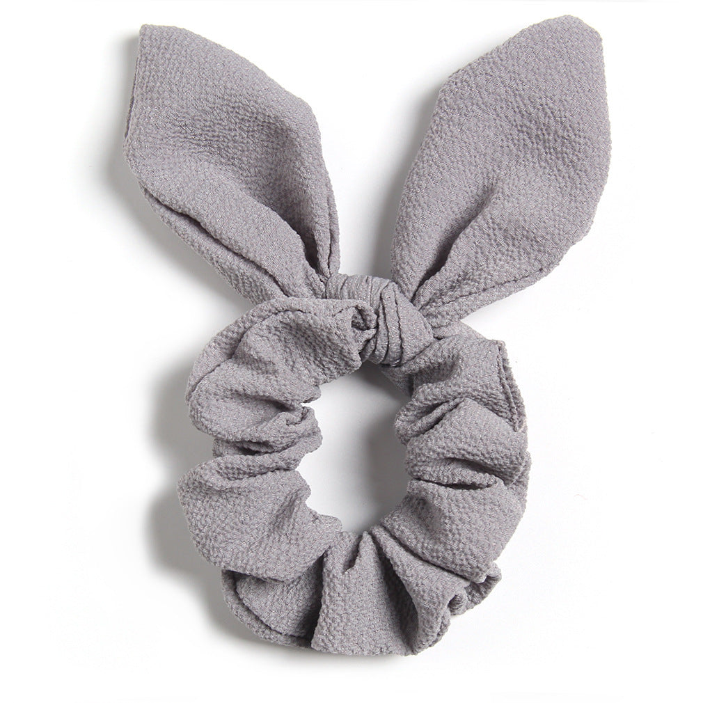 Solid Color Fabric Craft Rabbit Ears Hair Ring Cute