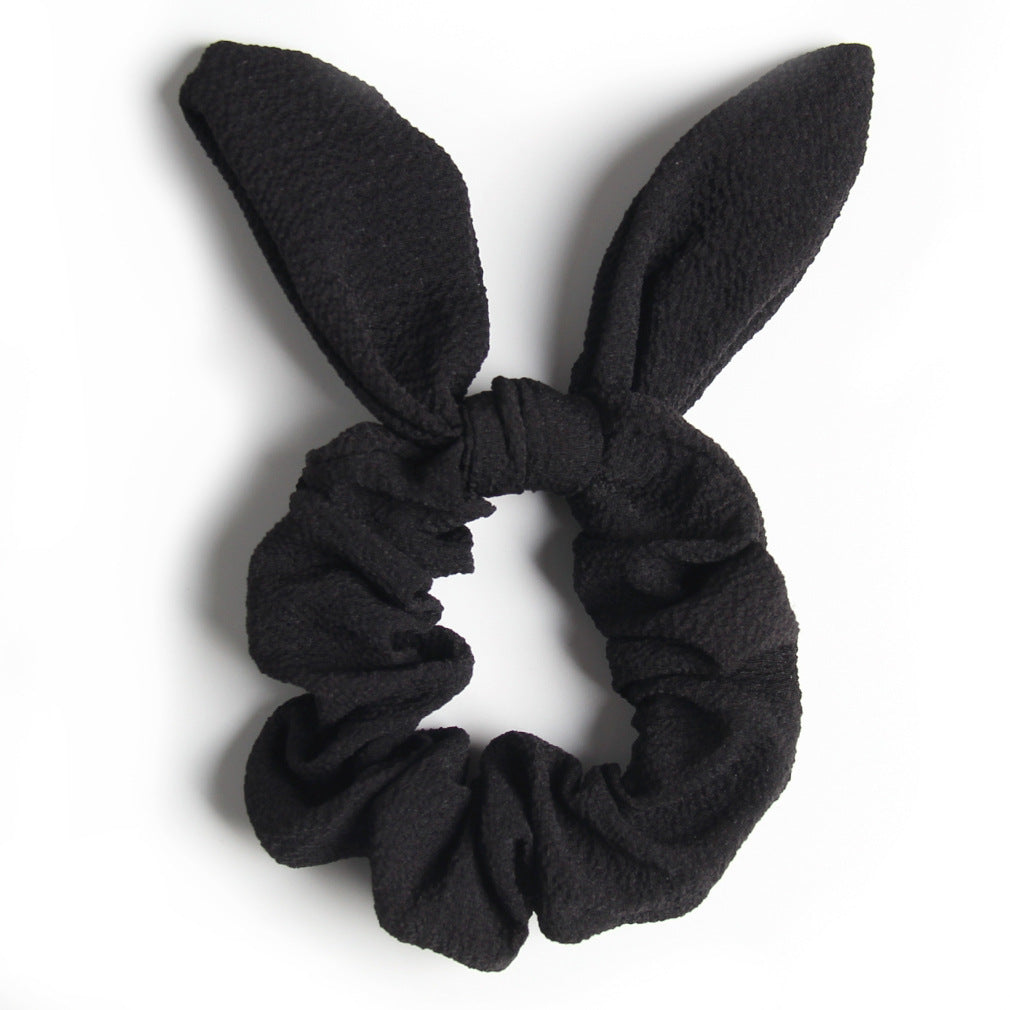 Solid Color Fabric Craft Rabbit Ears Hair Ring Cute